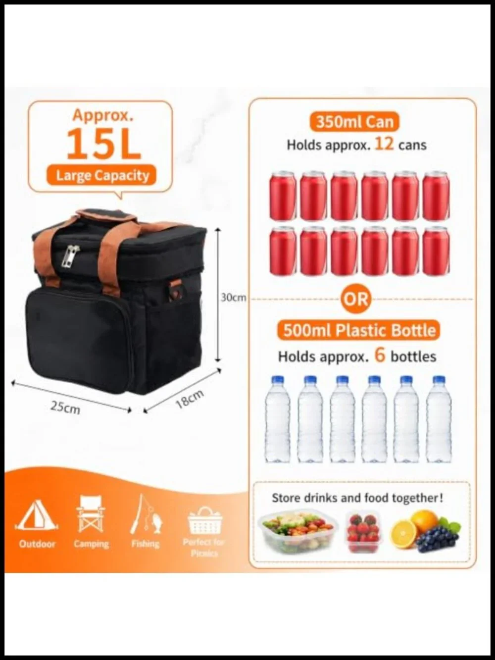 Insulated Lunch Bag Backpack Cooler Waterproof Leakproof Large Capacity Portable
